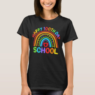 Fijne 100 dagen leraar schoolregenboogstudenten t-shirt