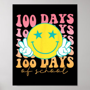 Fijne 100 dagen op school vrolijke glimlachende ge poster