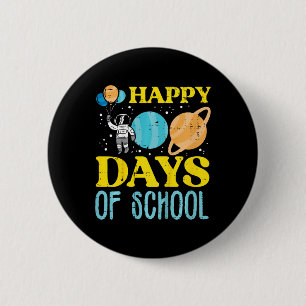 Fijne 100 dagen school Astronaut Planets 100th D Ronde Button 5,7 Cm