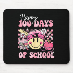 Fijne 100 dagen schoolleraar Kinder Retro Groovy Muismat