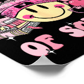 Fijne 100 dagen schoolleraar Kinder Retro Groovy Poster (Hoek)