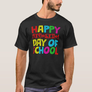 Fijne 100 dagen schoolplein 100e dag Wiskunde T-shirt