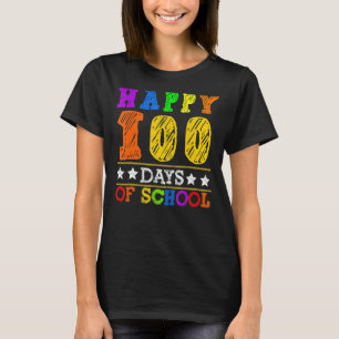 Fijne 100 dagen van de schoolregenboogleraar stude t-shirt