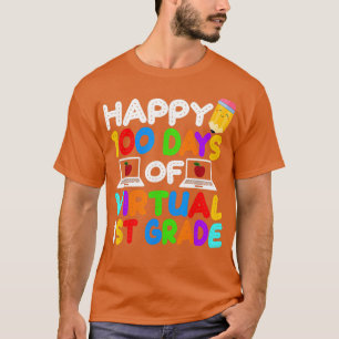 Fijne 100 dagen Virtual First Grade Kinder Online T-shirt