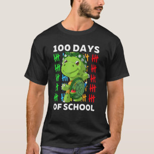 Fijne 100e dag schoolschildpad 100 t-shirt
