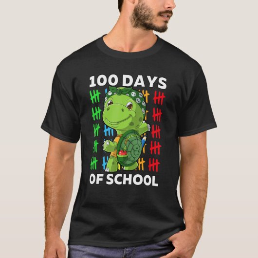 Fijne 100e dag schoolschildpad 100 t-shirt (Voorkant)