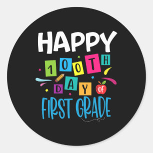 Fijne 100e dag van de eerste klas lerarenstudenten ronde sticker