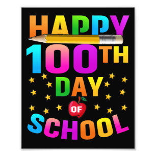 Fijne 100e dag van de School voor docenten en stud Foto Afdruk