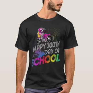 Fijne 100e dag van de schoolplein Rider Dirt Bike- T-shirt
