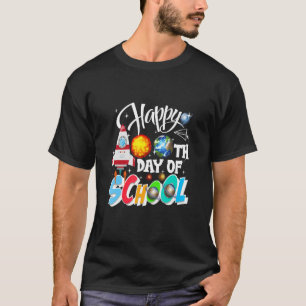 Fijne 100e dag van de schoolruimteteleres-leerling t-shirt