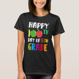 Fijne 100e dag van de vijfde klas Apple-vrucht T-shirt