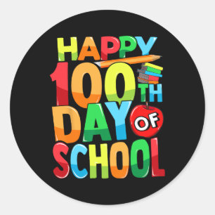 Fijne 100e dag van schoolleraar Kinder kind Ronde Sticker