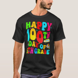 Fijne 100e dag van schoolretro Groovy 100 dagen 5  T-shirt