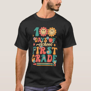 Fijne 100e dag van schoolretro Groovy 100 dagen Fi T-shirt