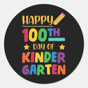 Fijne 100ste dag kinderschoolstudent ronde sticker