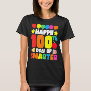 Fijne 100ste dag slimmere schoolstudent en thea t-shirt