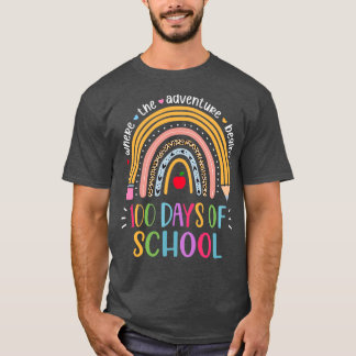 Fijne 100ste dag van de scholiere regenboogleraar t-shirt