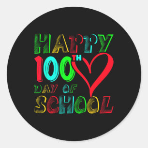 Fijne 100ste dag van de school 100 dagen oud voor ronde sticker