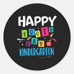 Fijne 100ste dag van de schoolschoolleerling 1 ronde sticker