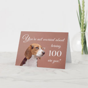 Fijne 100ste verjaardag, bezorgd beagle kaart