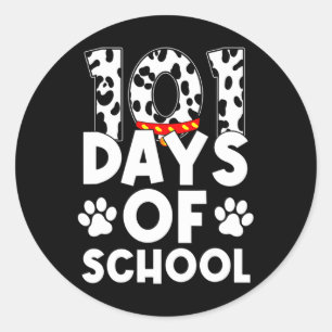 Fijne 101 dagen schoolstudent of leerkracht ronde sticker