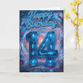 Fijne 14e verjaardag Kaart (Gele Bloem)