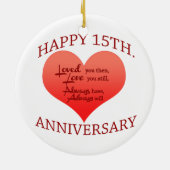 Fijne 15de. Verjaardag Keramisch Ornament (Achterkant)