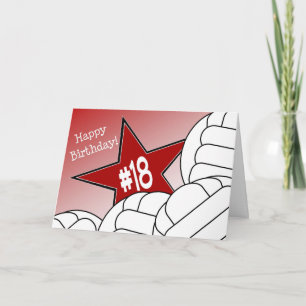 Fijne 18de verjaardag, Volleyball Star! Kaart