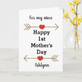 Fijne 1e Moedersdag Niece Kaart (Gele Bloem)