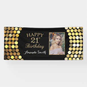 Fijne 21ste verjaardag Banner. Glitter-foto Spandoek