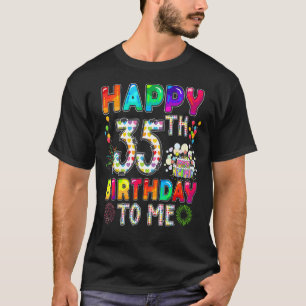 Fijne 35ste verjaardag voor mij om de kleurrijke v t-shirt