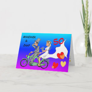 Fijne 50ste bruiloft Jubileum Cust. Wenskaart Kaart