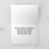 FIJNE "50ste" VERJAARDAG VOOR MIJN "TWEELING" KAAR Kaart (Binnen)