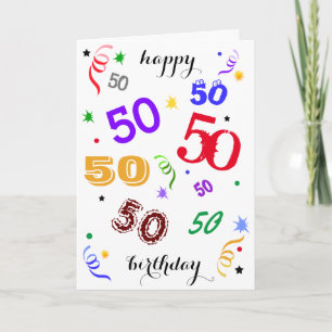 Fijne 50ste verjaardag - Wowza! Gevouwen Wenskaart Kaart