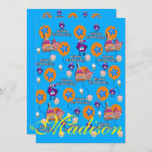 Fijne 6de verjaardag van de uitnodiging van de ver (Voorkant / Achterkant)