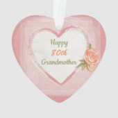 Fijne 80ste verjaardag grootmoeder ornament (achterkant)