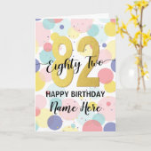 Fijne 82ste verjaardag pastel Regenboog Gouden Vro Kaart (Gele Bloem)