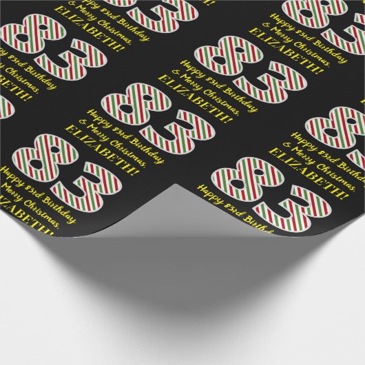 Fijne 83e verjaardag & prettige kerst, aangepaste cadeaupapier (Hoek)