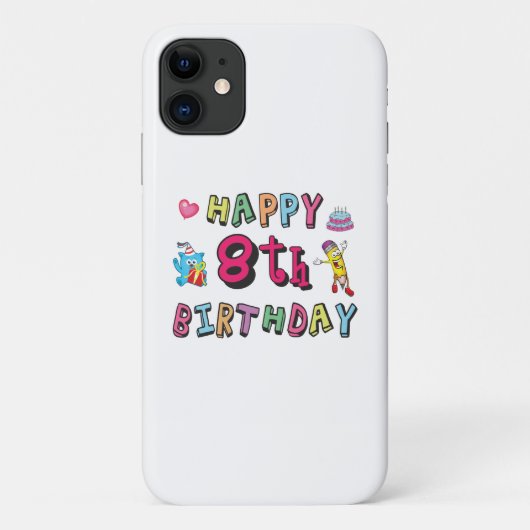 Fijne 8de verjaardag. 8 jaar per dag. Case-Mate iPhone case (Achterkant)
