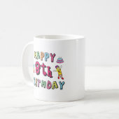 Fijne 8de verjaardag. 8 jaar per dag. koffiemok (Voorkant links)
