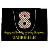 Fijne 8de verjaardag en prettige kerst, aangepaste groot cadeauzakje (Achterkant)