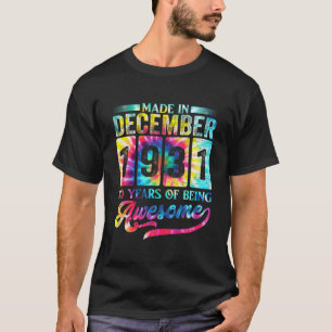 Fijne 90ste verjaardag, gemaakt in december 1931 t-shirt