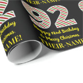 Fijne 92e verjaardag & prettige kerst, aangepaste cadeaupapier (Rol Hoek)