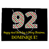 Fijne 92e verjaardag & prettige kerst, aangepaste groot cadeauzakje (Achterkant)