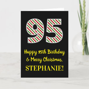 Fijne 95e verjaardag & prettige kerst, aangepaste  kaart