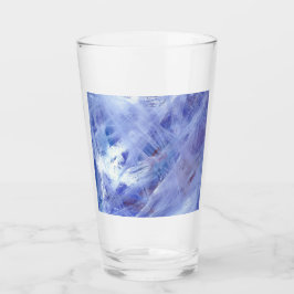 Fijne Abstracte acrylkunst schilderen in blauw wit Glas