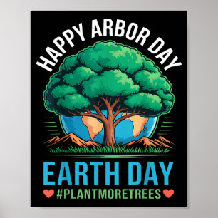 Fijne Arbor Day Aarddag Plant Meer Bomen Boom Poster