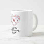 Fijne artsendag met medische hartmonogram extra grote beker (Voorkant rechts)