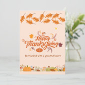 Fijne Bedankt geven dag, Thanksgiving vieren Aankondiging (Staand voorkant)