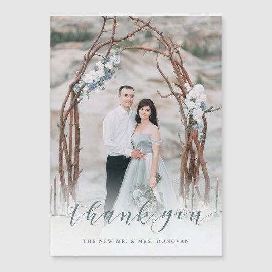 Fijne Bedankt | Muted Blue Wedding Photo (Voorkant)